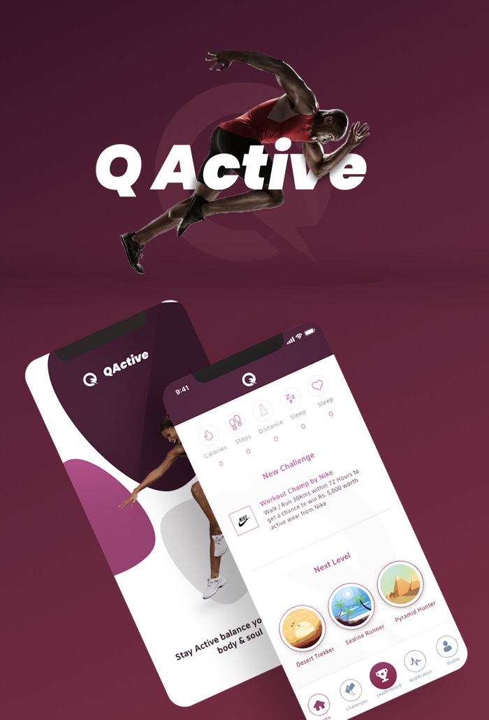 QActive™ (GOYO for Qatar) - Personalised Fitness Tracking App and FitnessBand Solution