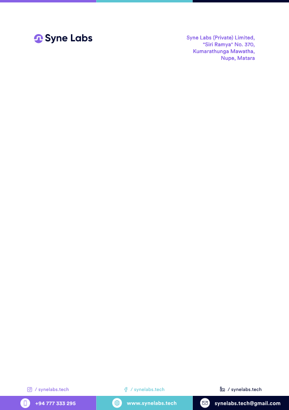 SyneLabs letterhead collateral