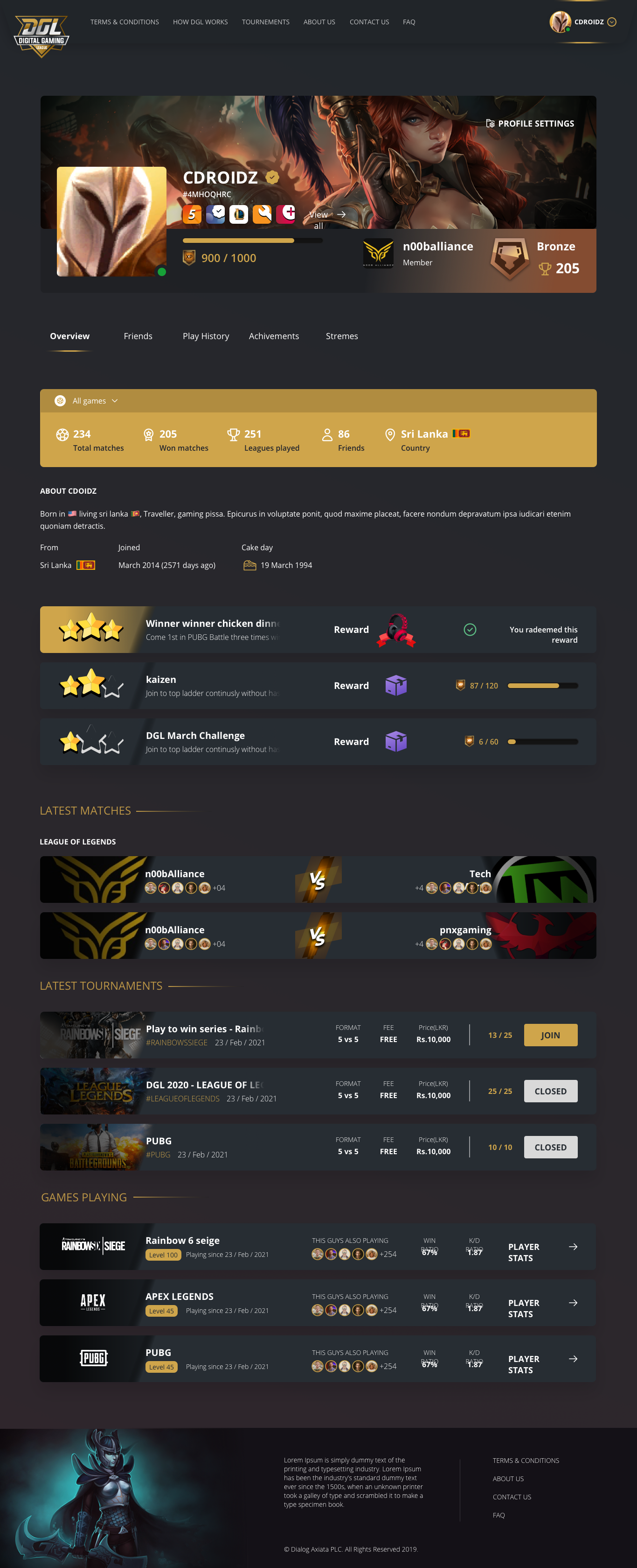 Profile new personal view screen