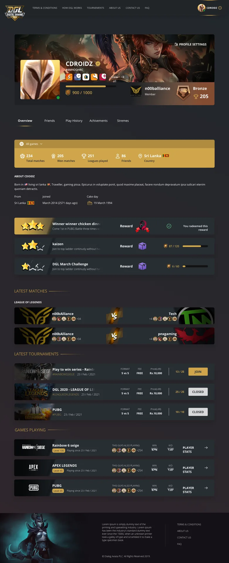 Profile new personal view screen