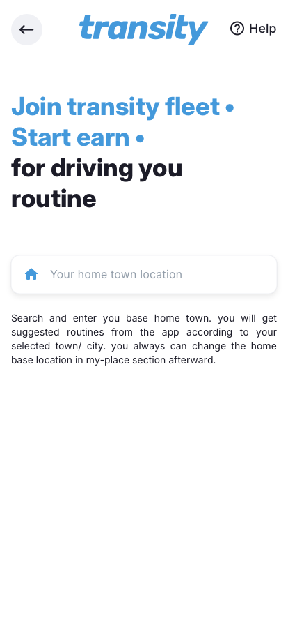 Driver app Home-Location UI