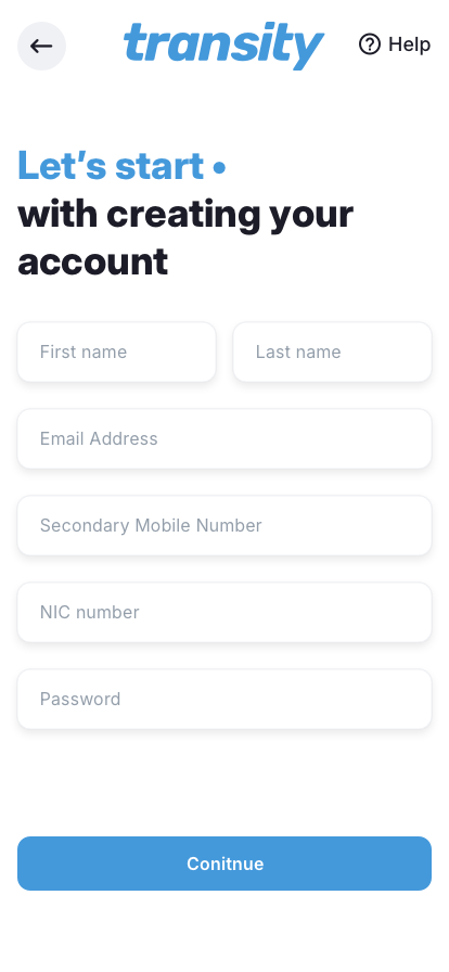 Driver app Registration UI