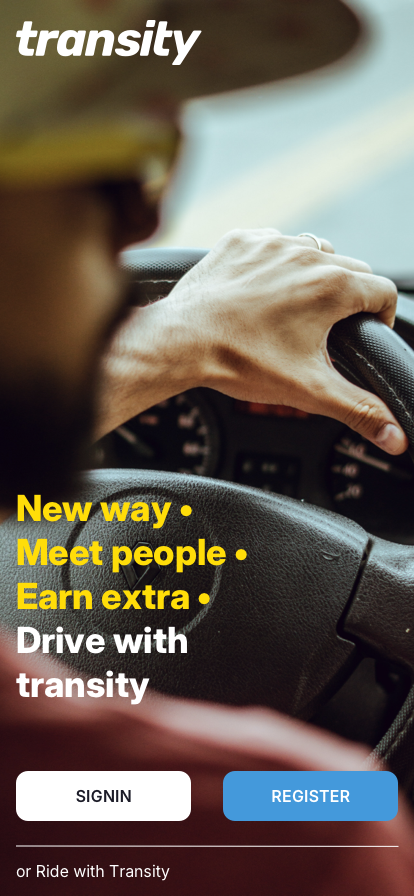 Driver app splash-screen UI