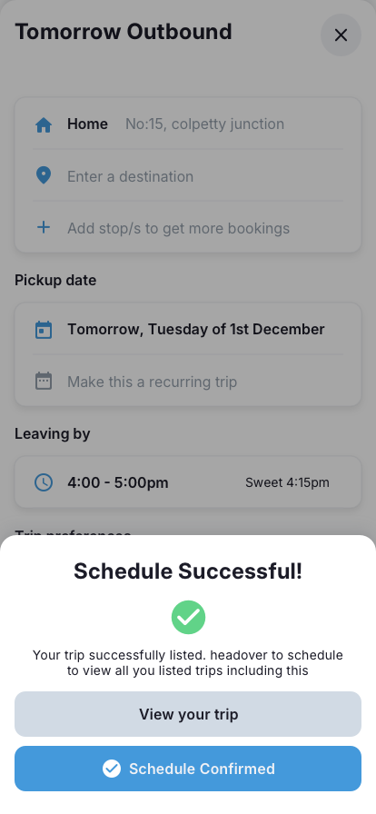 Driver app trip-confirmation UI