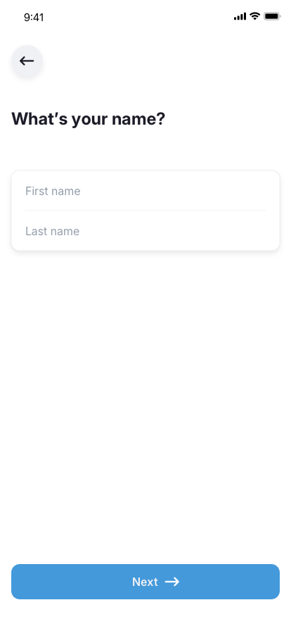 Rider app What's-your-name UI