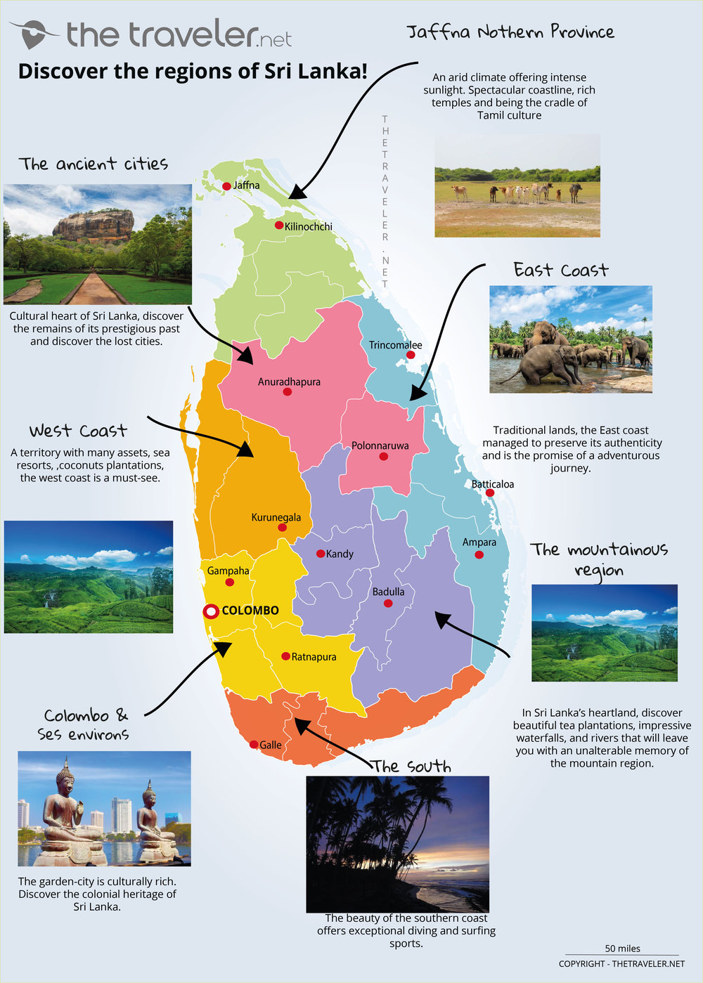 Sri Lanka regions map reference