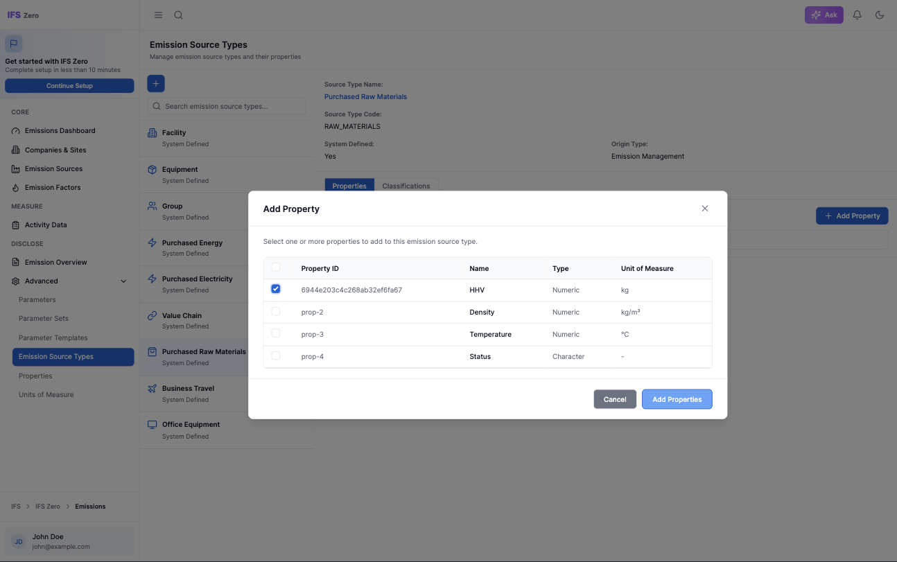 Emission Source Types, Add Property