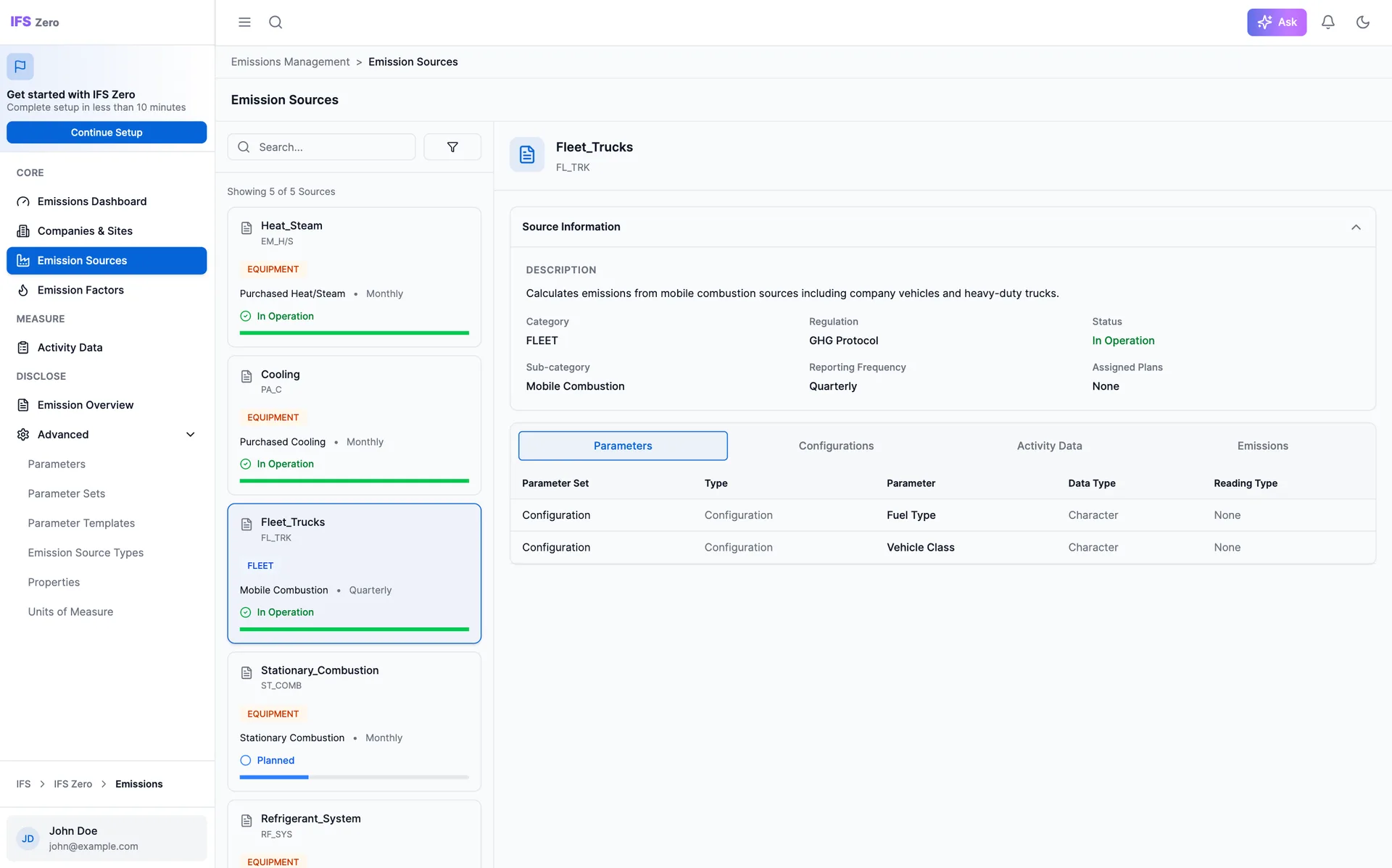 Fleet_Trucks emission source detail