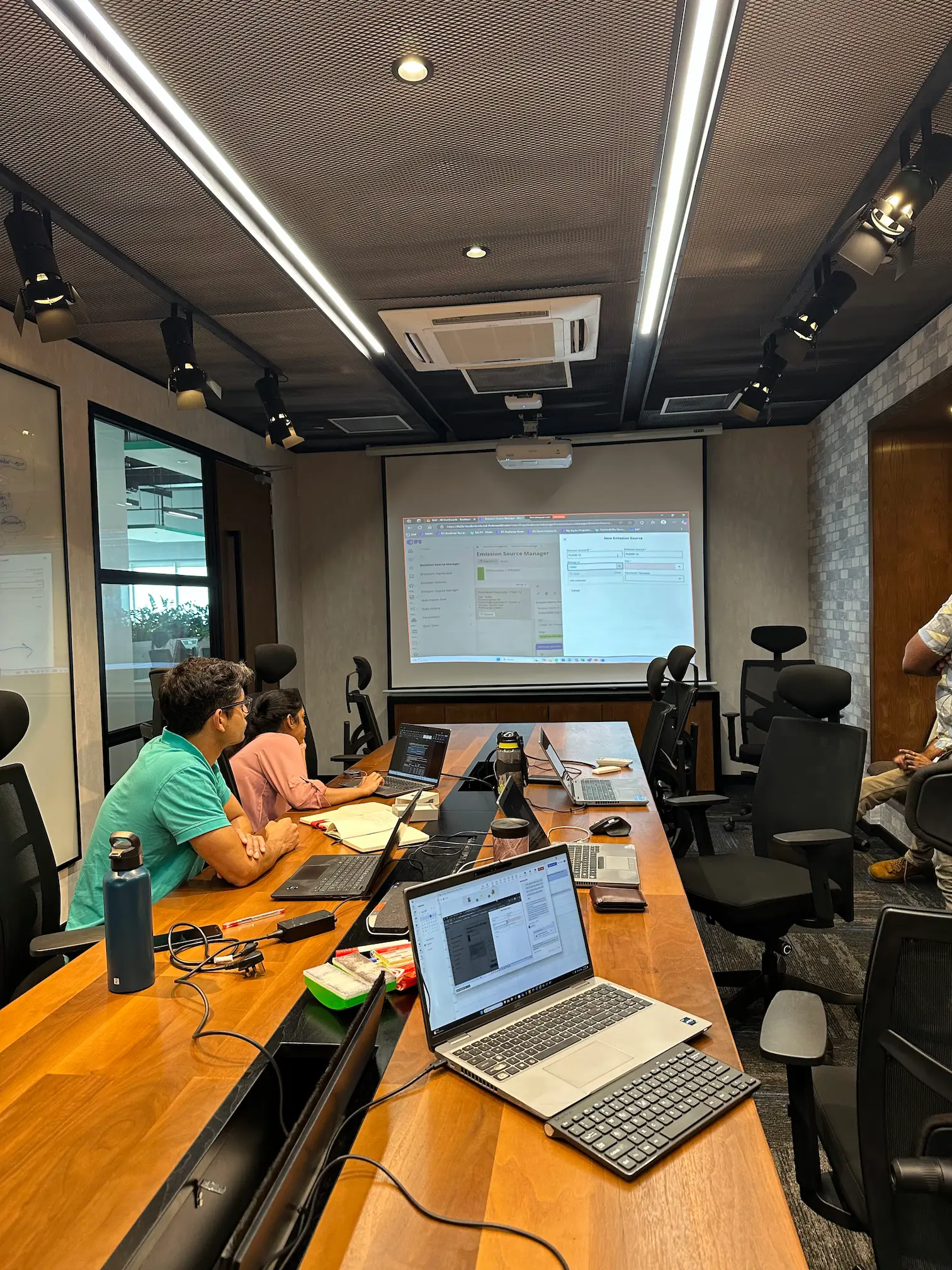Team testing the IFS emissions management interface