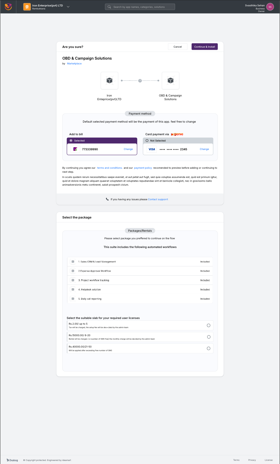 Subscribe confirmation with usage-based charging