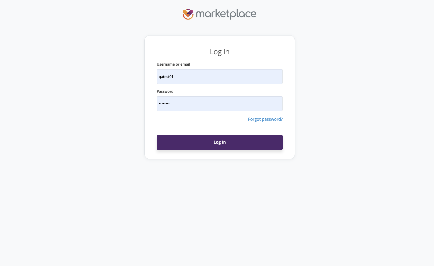 Beta login screen, the first surface any visitor encountered
