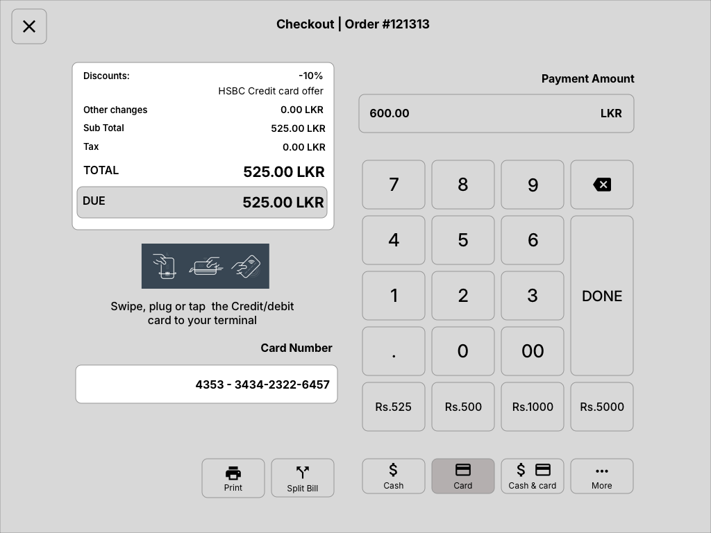 Checkout state wireframe showing connected operational controls
