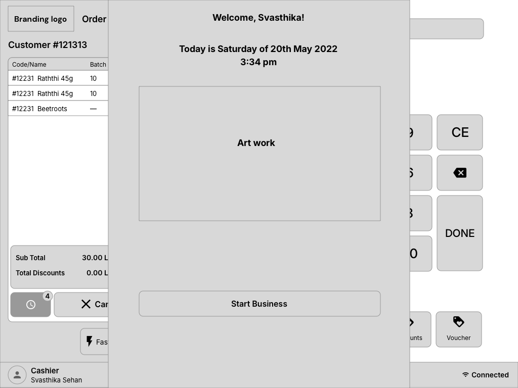Industry-oriented welcome and setup wireframe for configurable deployment